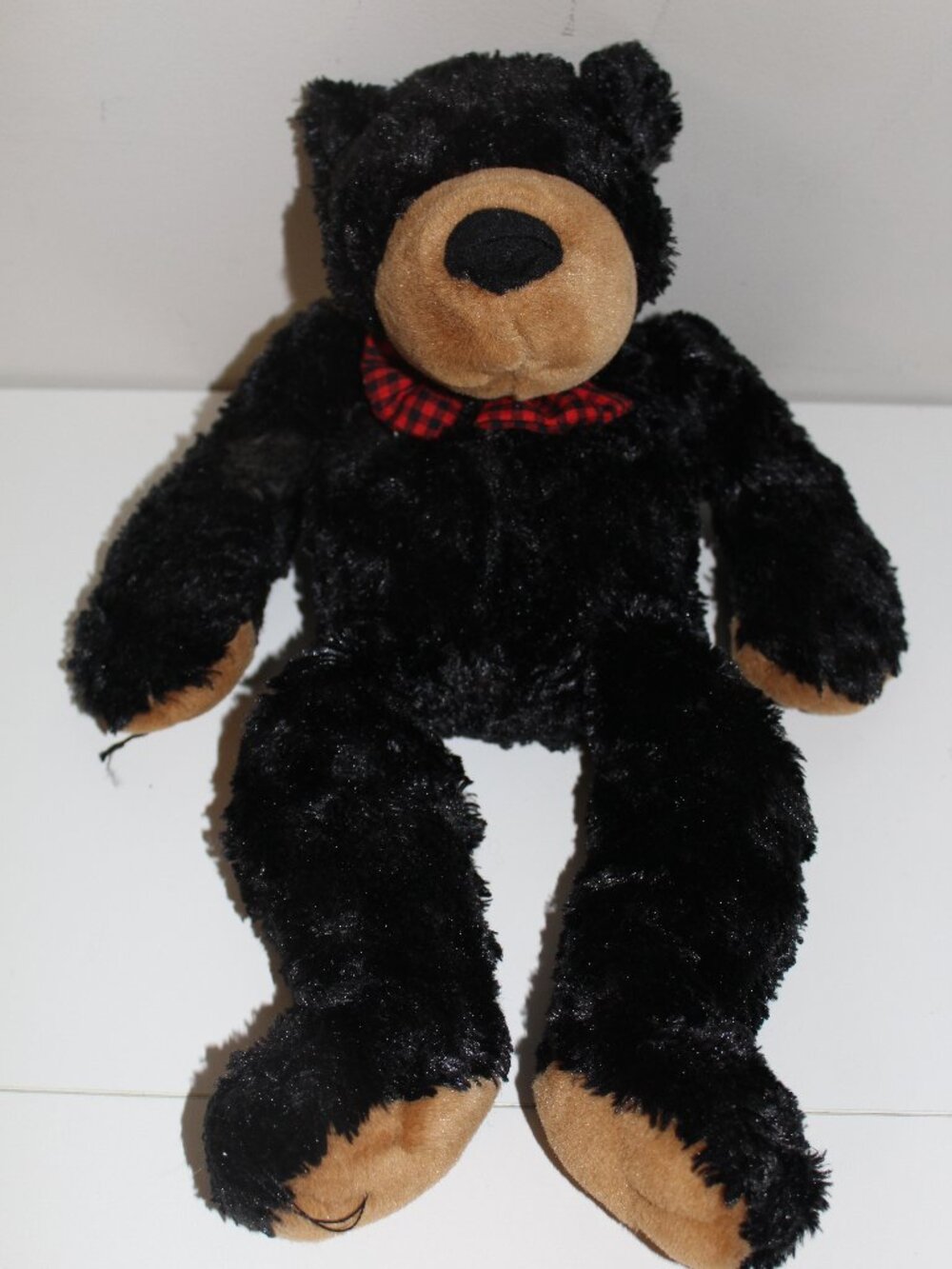 Princess Soft Toys Bear Plush Black Brown Angel Wings Red Bow 15” 2001 RARE